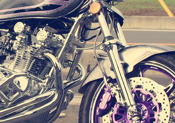 - Motorcycle shop WING -  black & purple line